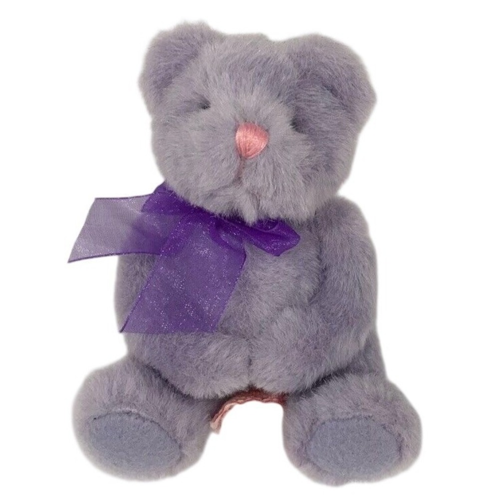 Russ Berrie Lil Scribe Purple Teddy Bear Plush 28869 Lavender Vintage 5 inch